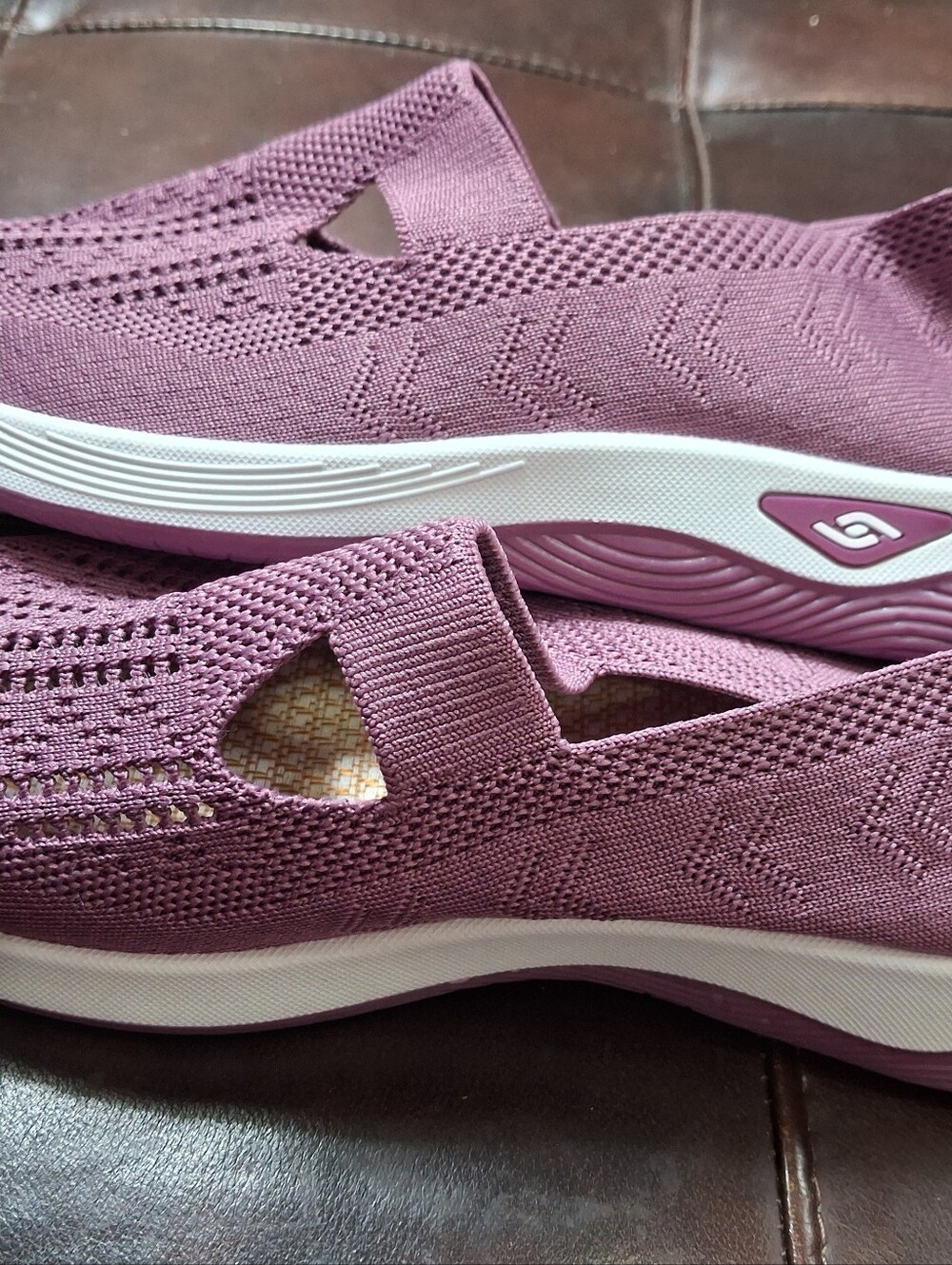Comfort Knit Slip-On Walking Shoes in Dusty Plum - Picture 3 of 6